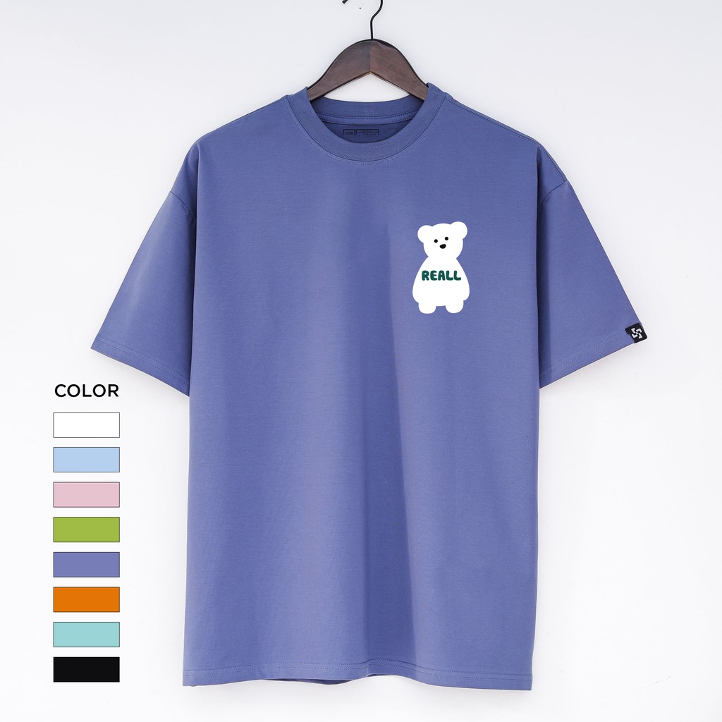 Áo thun nam nữ in gấu SATUDR REALL- Áo thun UNISEX,vải 100% cotton (V76)