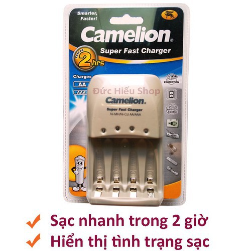 COMBO SẠC PIN VÀ PIN CAMELION ( 1 sạc + 4 pin 1,2V AA).