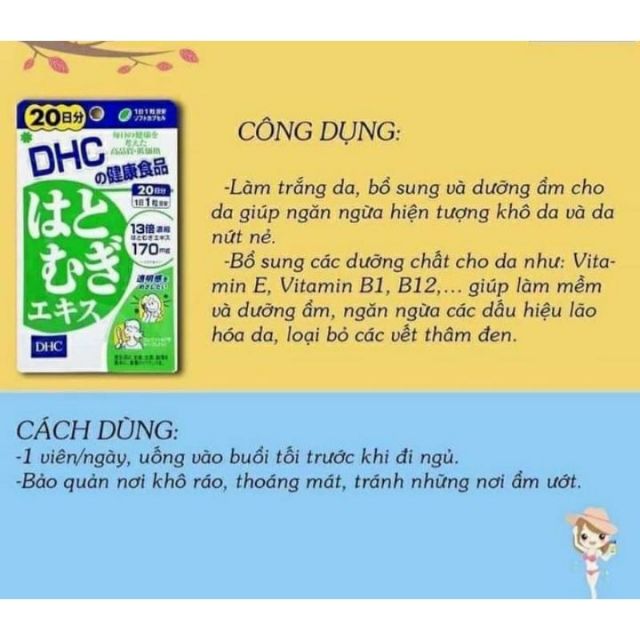 [Chính hãng] viên uống trắng da coix Nhật