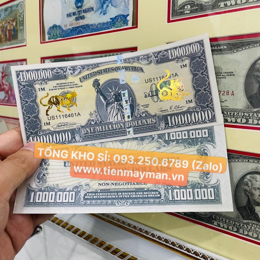 Tờ Tiền 1 Triệu Đô Hình Con Mèo - usd Kỉ Niệm Lưu Niệm, Có Bảo An