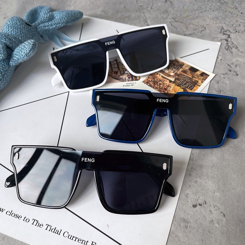 Kính Mát Gọng Vuông Cỡ Lớn Chống Gió Màu Vàng Thời Trang Retro Cho Bé