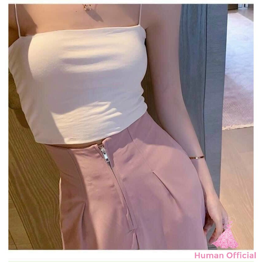 Quần Suông Nữ Human Ống Rộng Lưng Cao Gen Bụng Có Khóa Trước | BigBuy360 - bigbuy360.vn