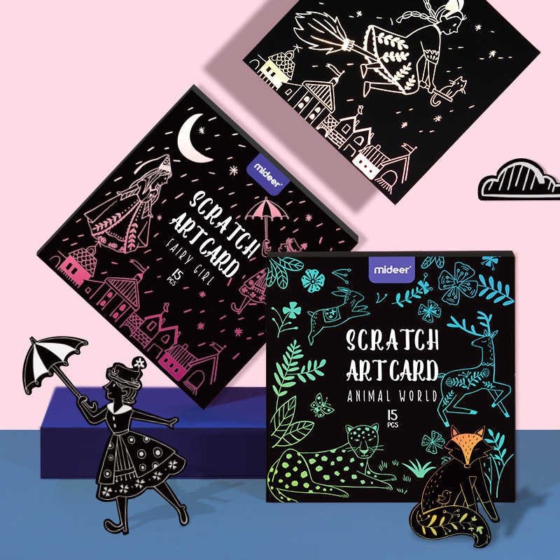 TRANH CÀO NGHỆ THUẬT ĐỘC ĐÁO Scratch art card - Chính hãng Mideer
