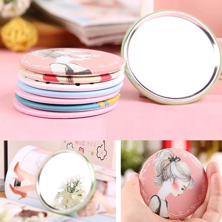 Gương Trang Điểm Mini Bỏ Túi Hình Hoạt Hình Thiết Kế Dễ Thương