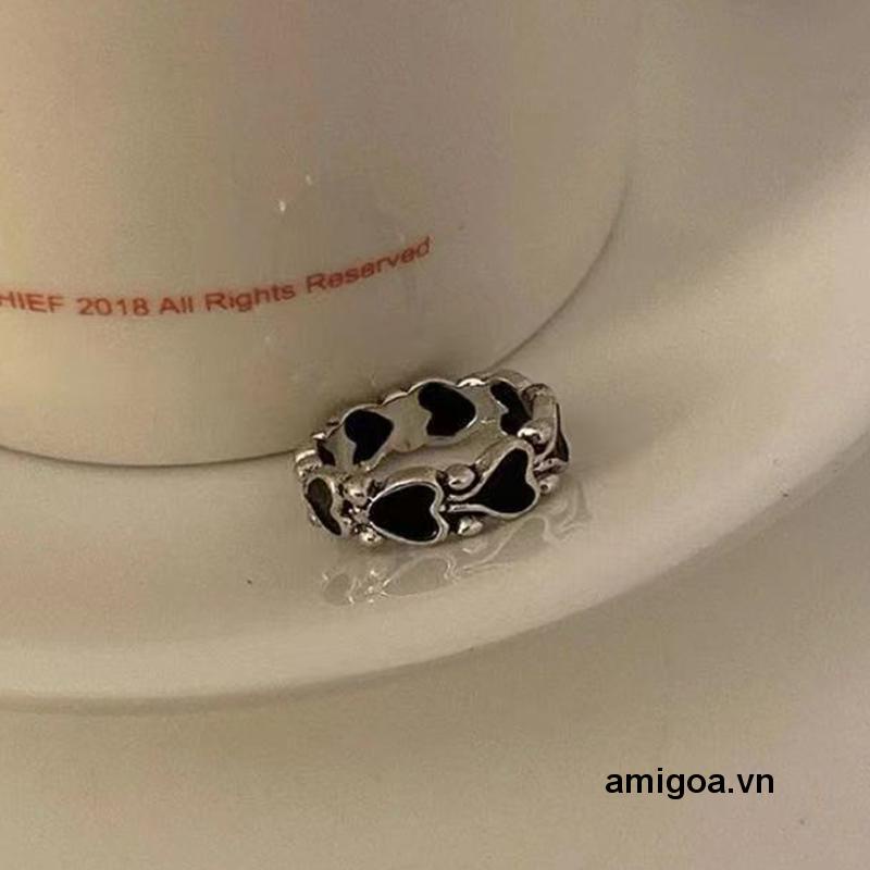 ✨✨màu bạc đơn giản mỏng khoét rỗng hình trái tim phụ kiện