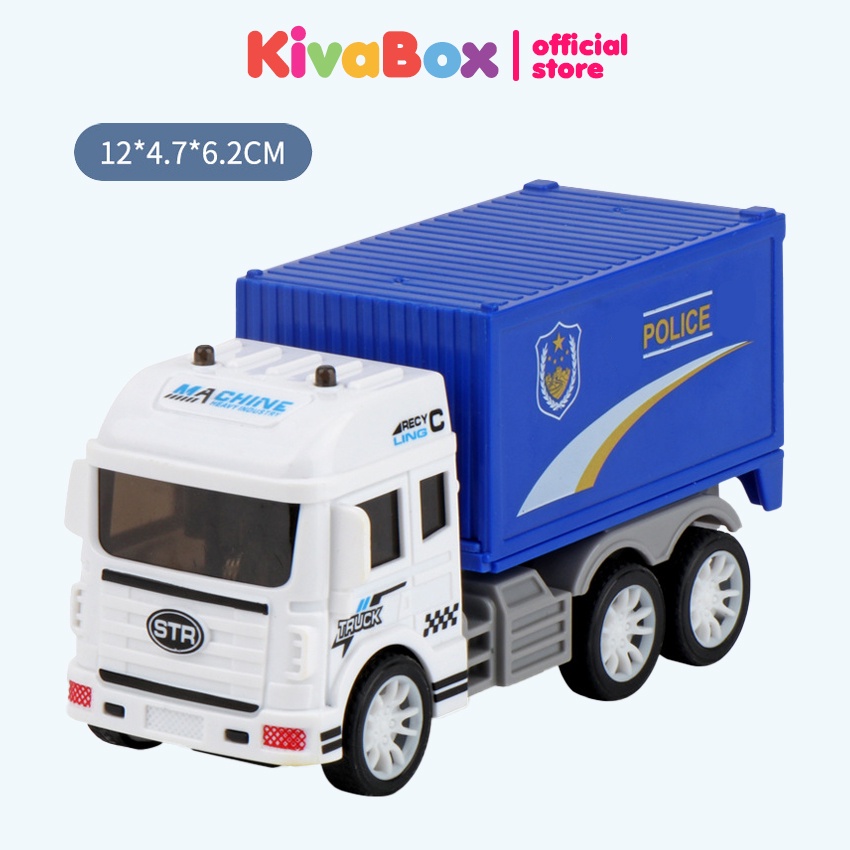 Xe ô tô đồ chơi, mô hình ô tô cảnh sát, cứu thương, KivaBox, nhựa ABS siêu bền, cửa đóng mở