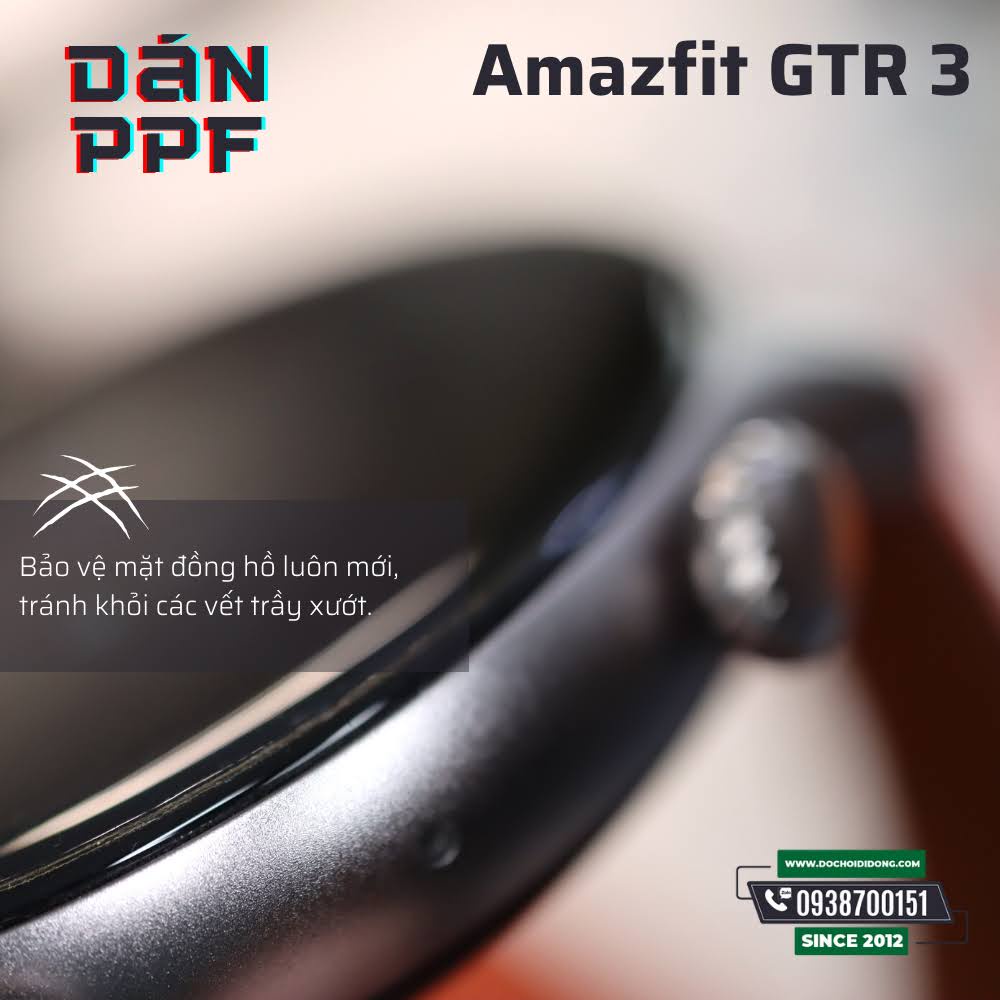 DÁN BẰNG NƯỚC- MIẾNG DÁN PPF BỘ 3 MIẾNG ĐỒNG HỒ ĐỒNG HỒ Amazfit GTR 3