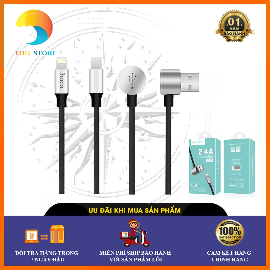 Hoco - Cáp sạc Hoco U18 - Sạc được cho cả cổng Micro và Lightning - hàng chính hãng