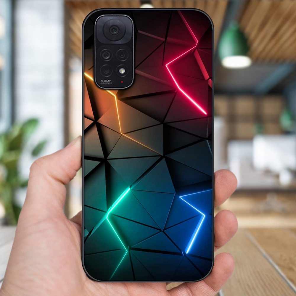 Ốp lưng Xiaomi Redmi Note 11, Note 11s viền đen in hình hoạ tiết 3D