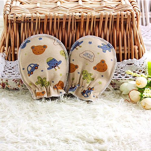 (hàng Mới Về) Set 3 Cặp Găng Tay Cotton Mềm Mại Chống Trầy Xước Cho Bé