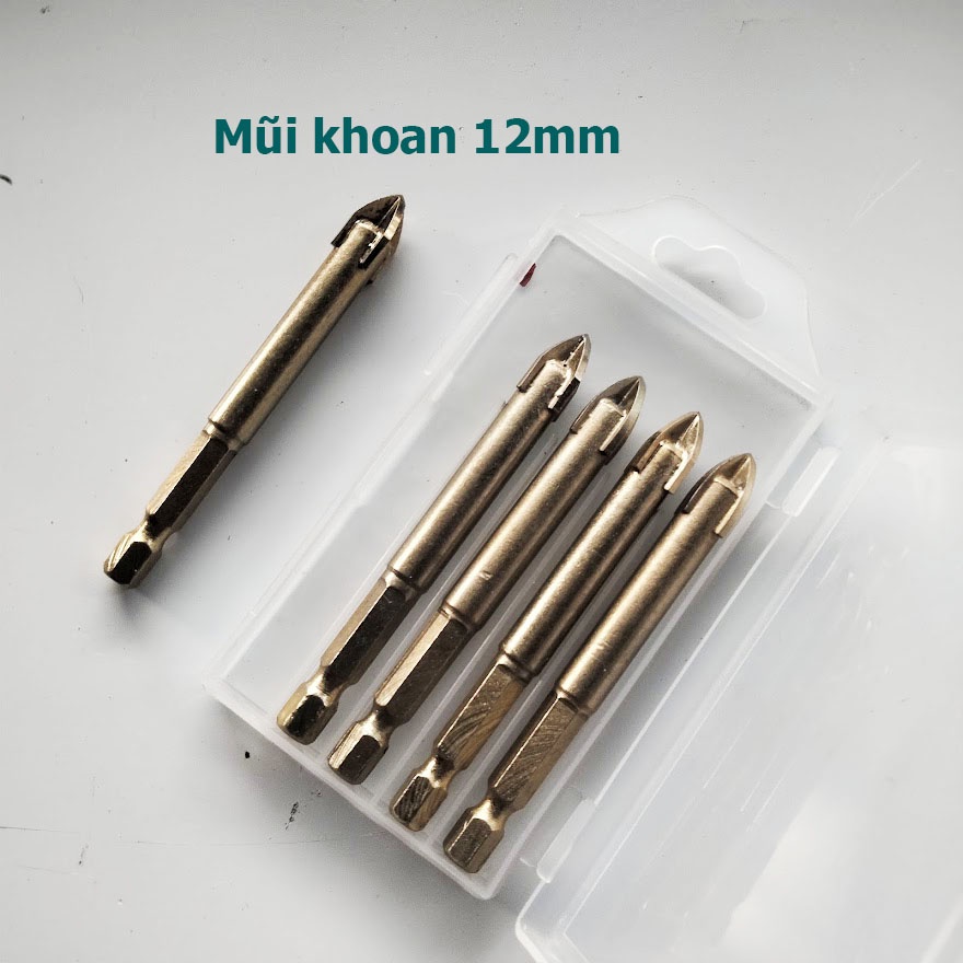 Mũi khoan Gạch men - Kính - Tường 4 cạnh chuôi lục giác