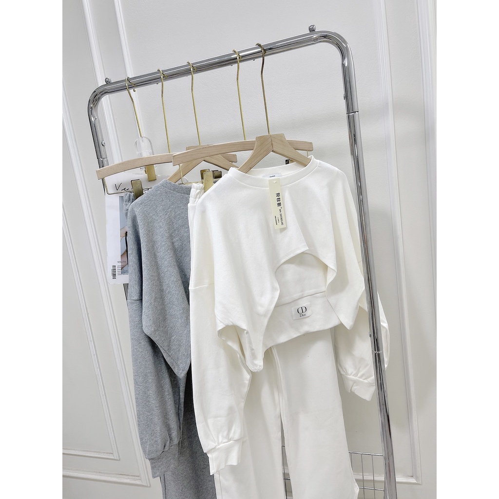 Set 3 món len tăm croptop thể thao mix quần boom thụng MIVOSA DB200