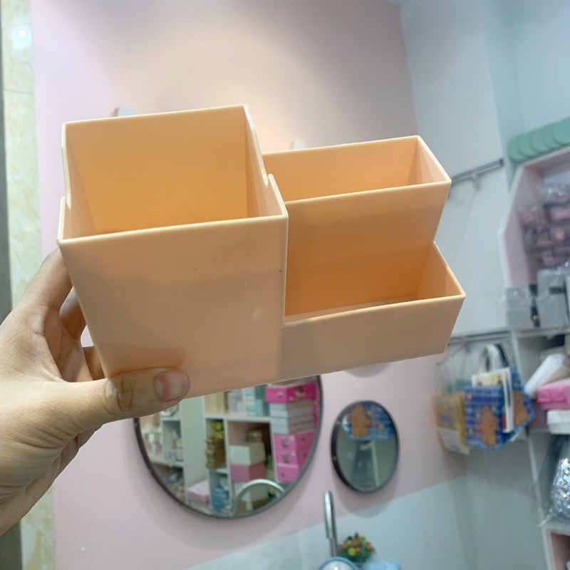 Khay Kệ Nhựa Đựng Bút/ Cọ Trang Điểm/ Đồ Để Bàn Đa Năng Tiện Dụng