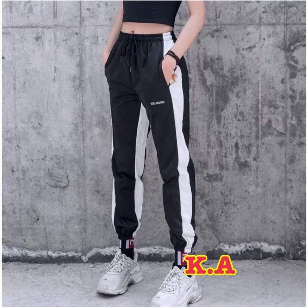 quần jogger phối sọc thể thao nữ trẻ trung năng động M009