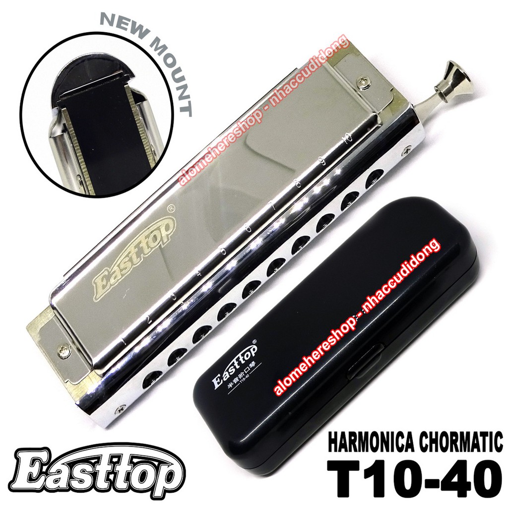 Kèn harmonica chromatic Easttop T1040 New Mount Thiết Kế Hiện Đại Không