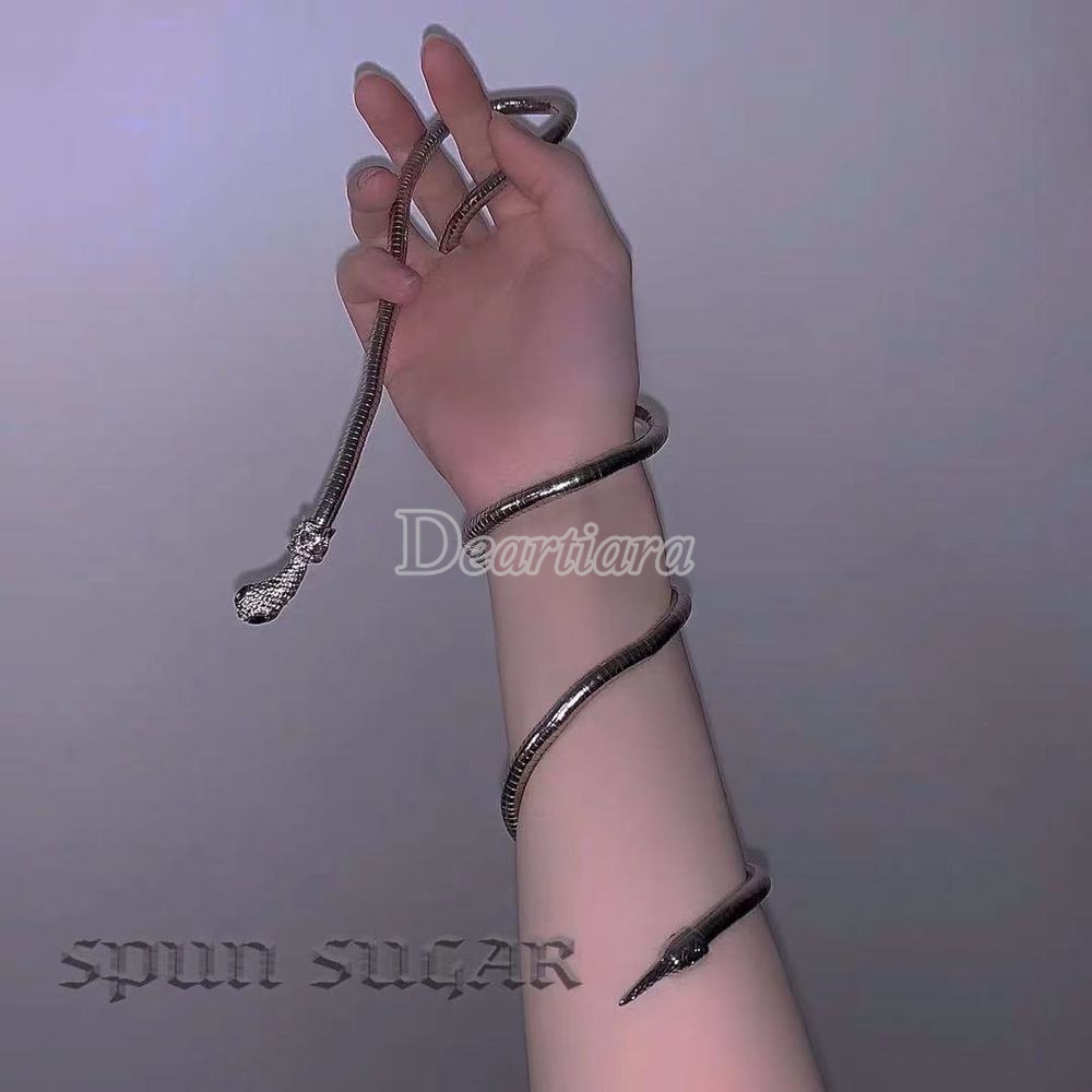 Niche Vòng cổ Thiết Kế Hình Rắn Cá Tính Cảm Giác Chạm Màu Tối Cho Nam Và Nữ