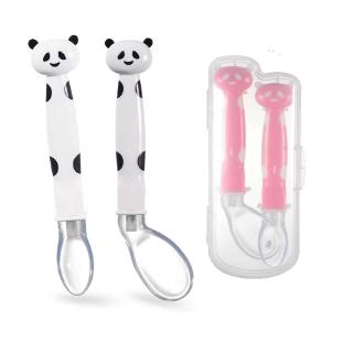 Bộ 2 muỗng ăn silicon hình hoạt hình cho bé