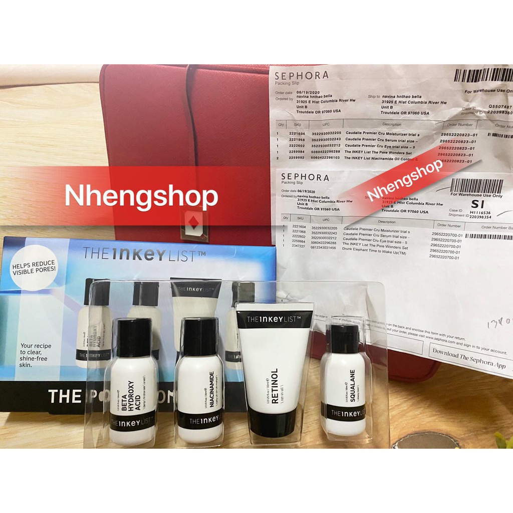 [Bill sephora] Set dưỡng da The Inkey  BHA / Retinol / Niacinamide / Squalane