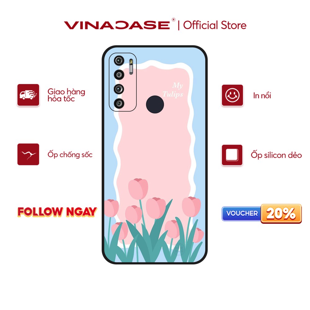Ốp lưng Vina Case Vsmart Joy 3/Joy 4/Bee 3/Star 3/Aris/....dẻo đen in hình Hoa ánh dương