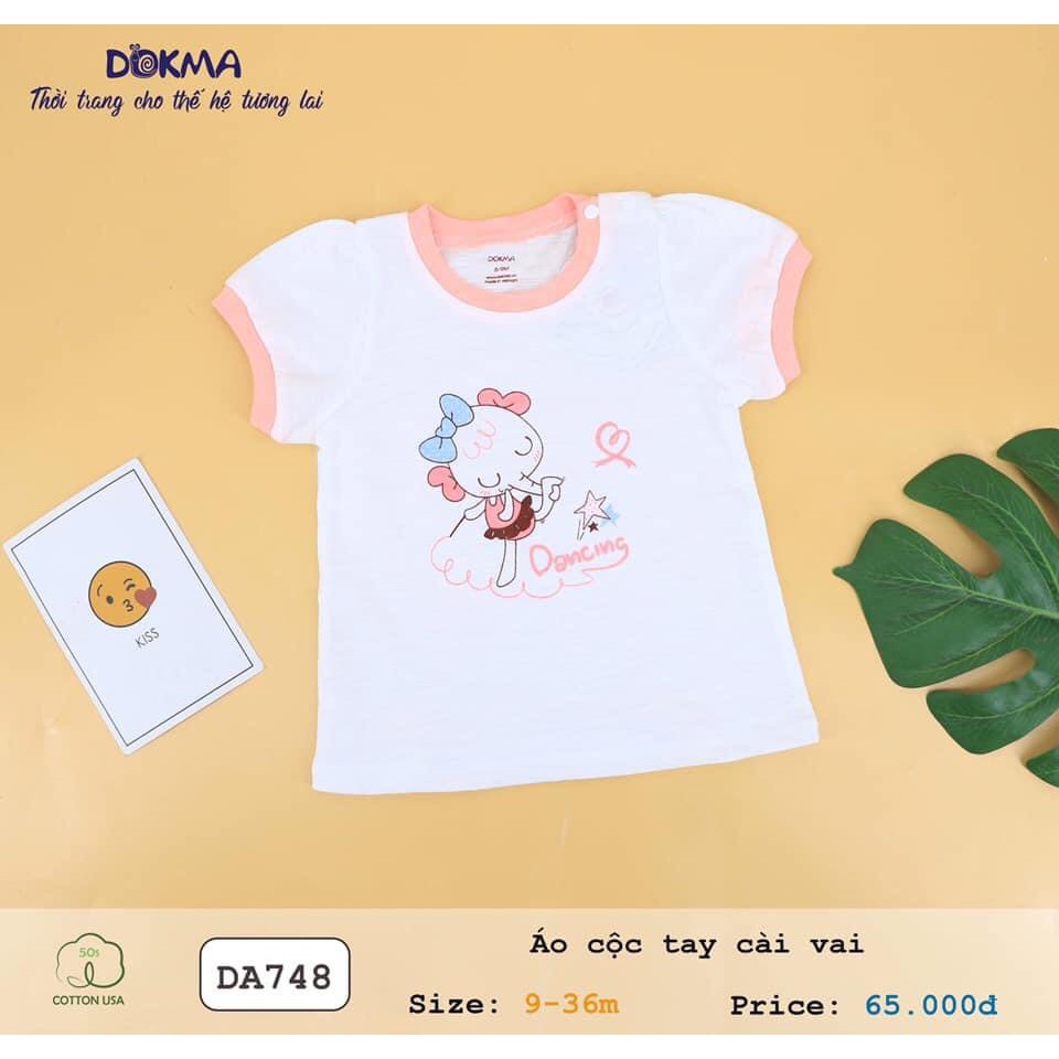 [FREESHIP] Áo cộc tay 9-24 tháng tuổi cài vai cho bé gái Dokma DA748