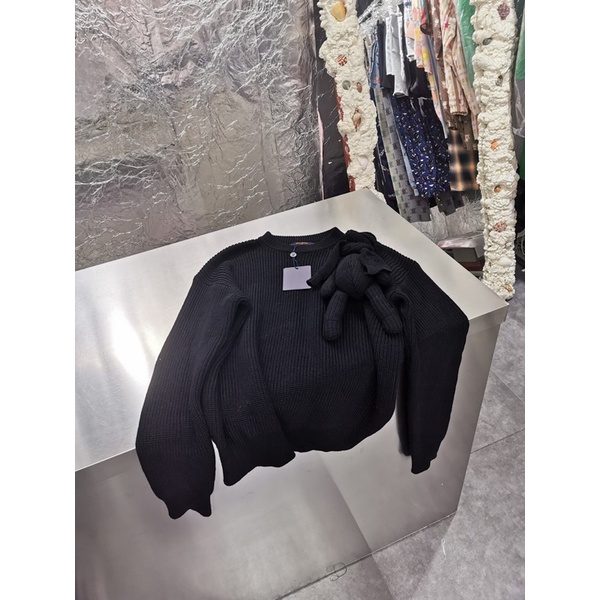 Áo len nữ form rộng thương hiệu Louis Vuitton LV 2021 cao cấp thiết kế hình chú gấu trên áo dễ thương thương