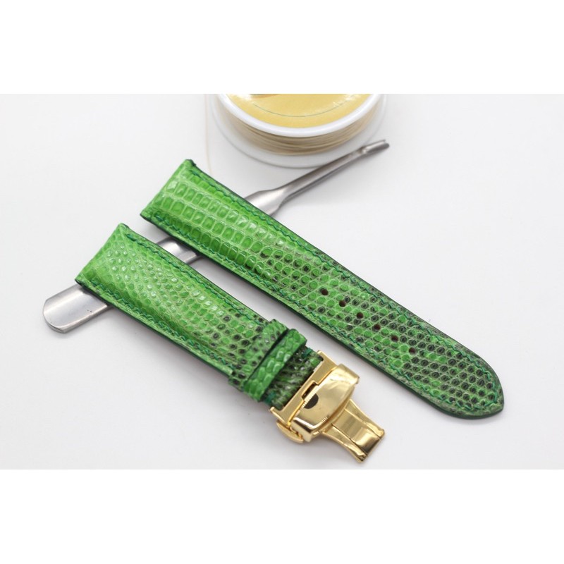 [CAO CAP]Dây Da Kỳ Đà,Dây Da Đồng  Hồ May Tay Handmade Kèm Khóa Bướm Gập.BH 6 Tháng,(Sản Phẩm Gồm Tool Tháo, Chôt, Khóa)