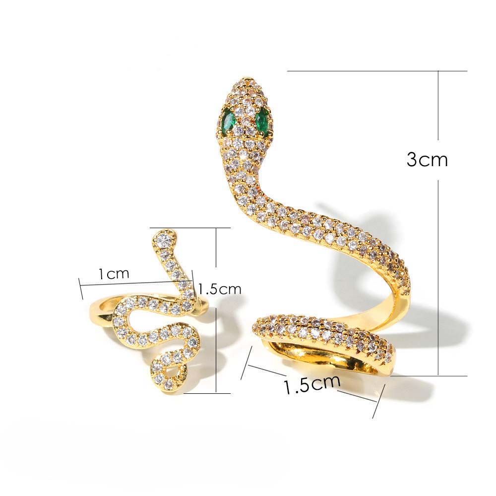 Khuyên Tai Dạng Kẹp Hình Rắn Đính Đá Zircon Nhiều Màu Thời Trang Hàn Quốc Cổ Điển Cho Nữ