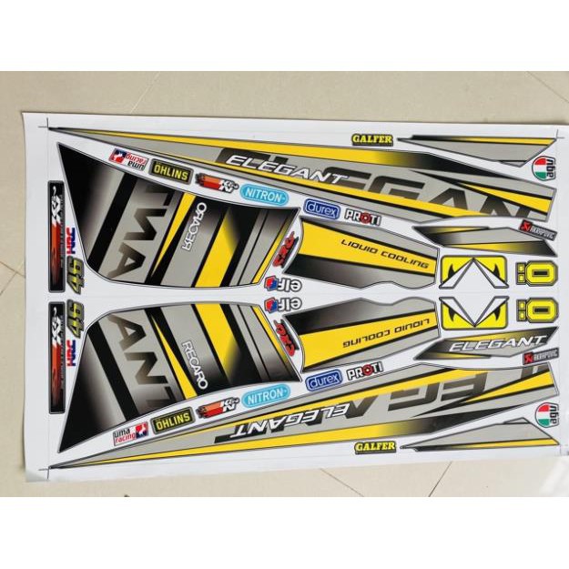 Tem xe Elegant 50 dán xe đen 2016