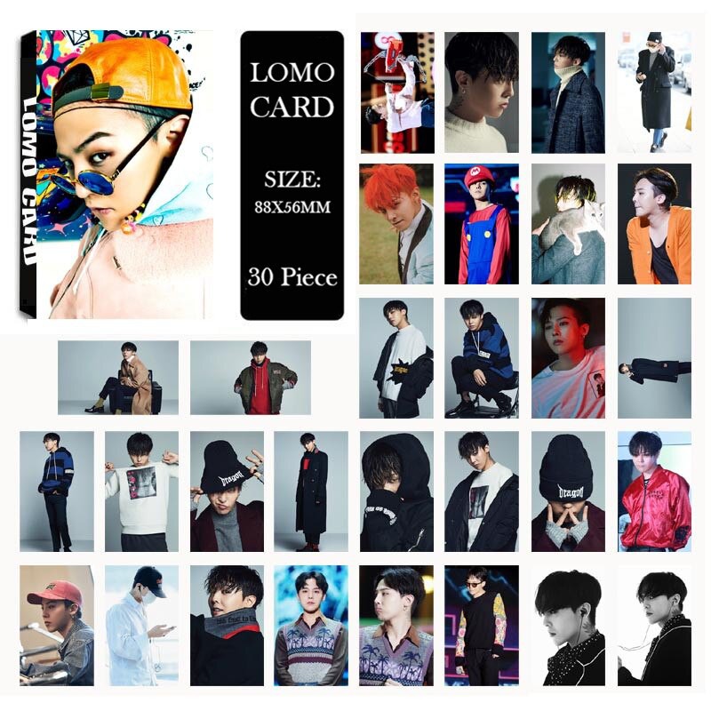 (không hộp) Lomo Big Bang ảnh lomo GD hộp ảnh tập ảnh 30 tấm in hình nhóm nhạc idol