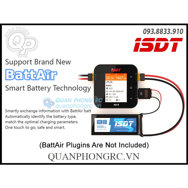 Sạc ISDT Air 8 500W 20A 1-8S Smart Charger