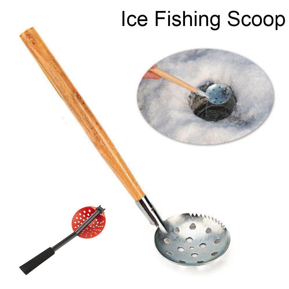 JONYE Muỗng Múc Đá / Cá Bằng Thép Không Gỉ Tay Cầm Bằng Gỗ Bền Bỉ