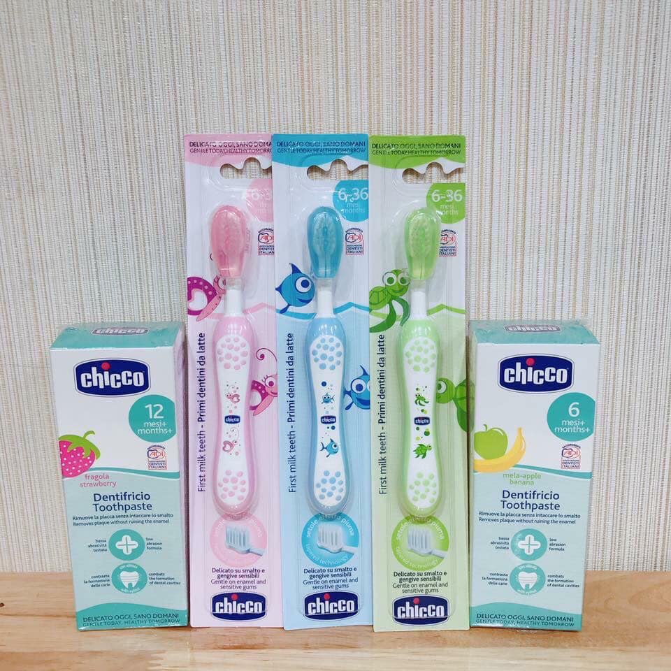 Bàn chải đánh răng chicco cho bé từ 6-36 tháng Hàng Ý