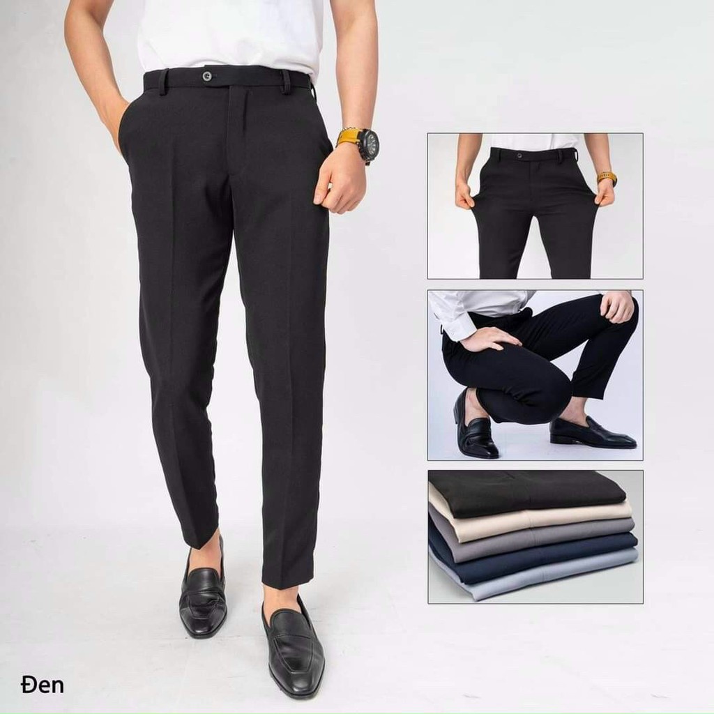 Quần âu nam tuyết mưa ống côn công sở vnice_official_store, Quần tây nam dáng ôm vải co giãn - HÀNG MỚI VỀ