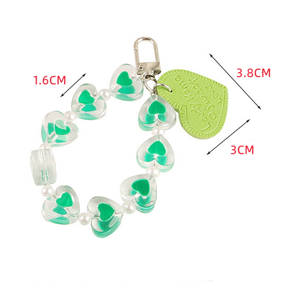 Móc Khóa Da Hình Trái Tim In Chữ Thời Trang Sáng Tạo