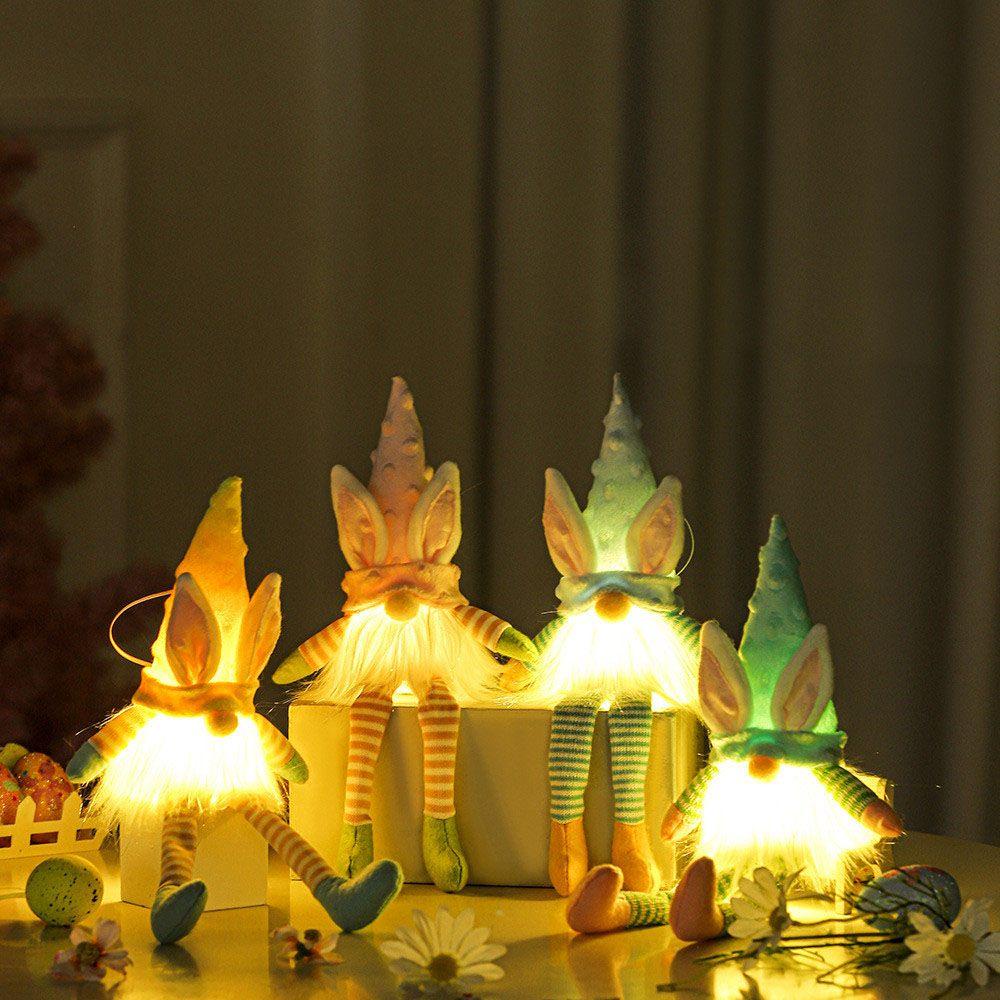 WTTLE Búp Bê Hình Thỏ Phục Sinh Có Đèn Dễ Thương Dùng Để Trang Trí