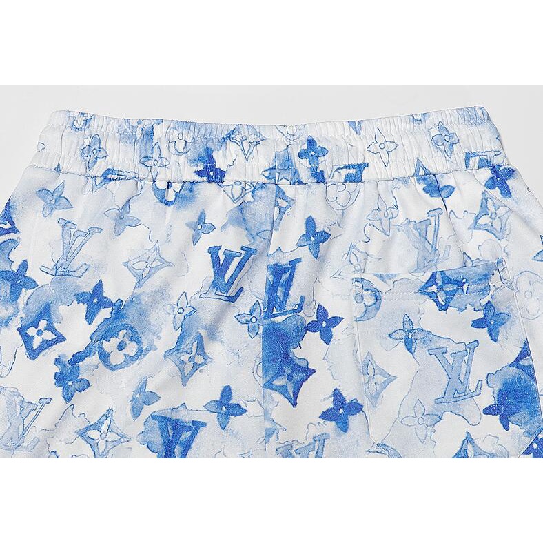 Quần short in họa tiết LV thời trang cho nam nữ