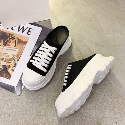 Giày canvas đế chunky sneaker QC cao cấp mẫu mới siêu hot 2021