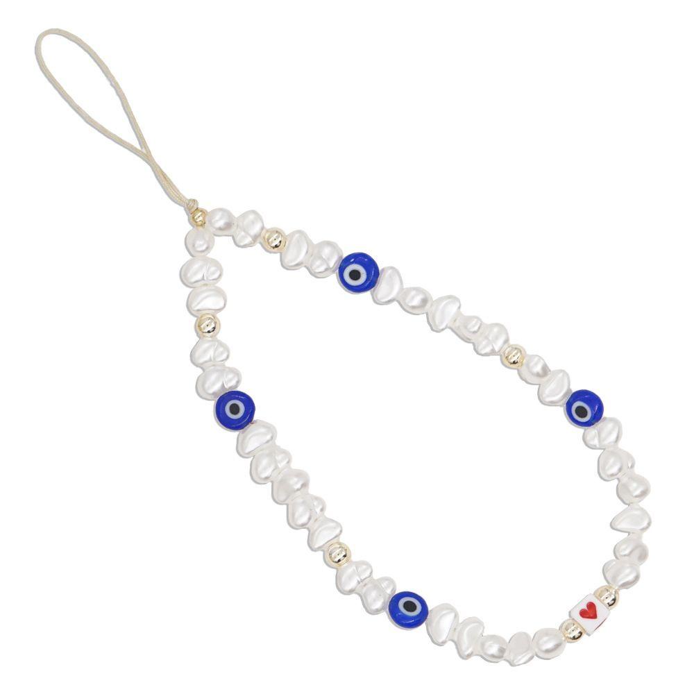 Dây Đeo Điện Thoại Xâu Hạt Màu Xanh Dương Phong Cách Bohemian