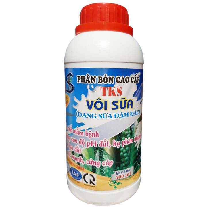 TKS - VÔI SỮA: Ổn Định pH Đất,  Hạ Phèn Nhanh, Kháng Khuẩn, Làm Lành Vết Bệnh - Chai 500ml