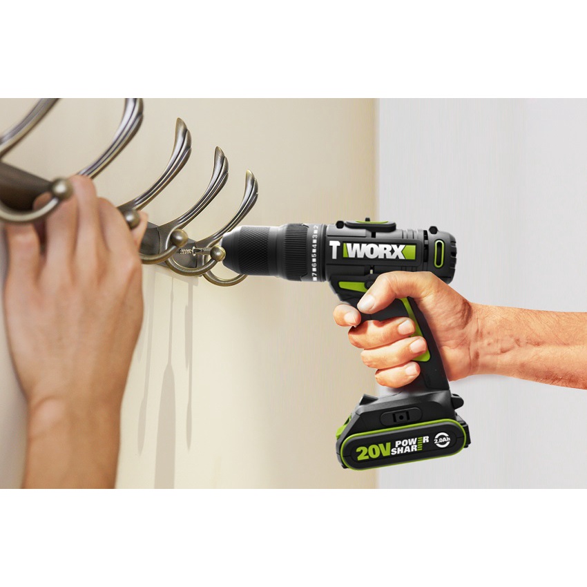 Máy Khoan Cầm Tay  WORX GREEN WU179 Dùng Pin Li-ion 20V Chính Hãng