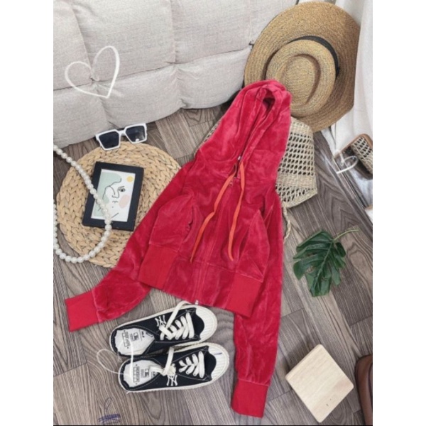 Áo khoác nhung dáng ngắn croptop