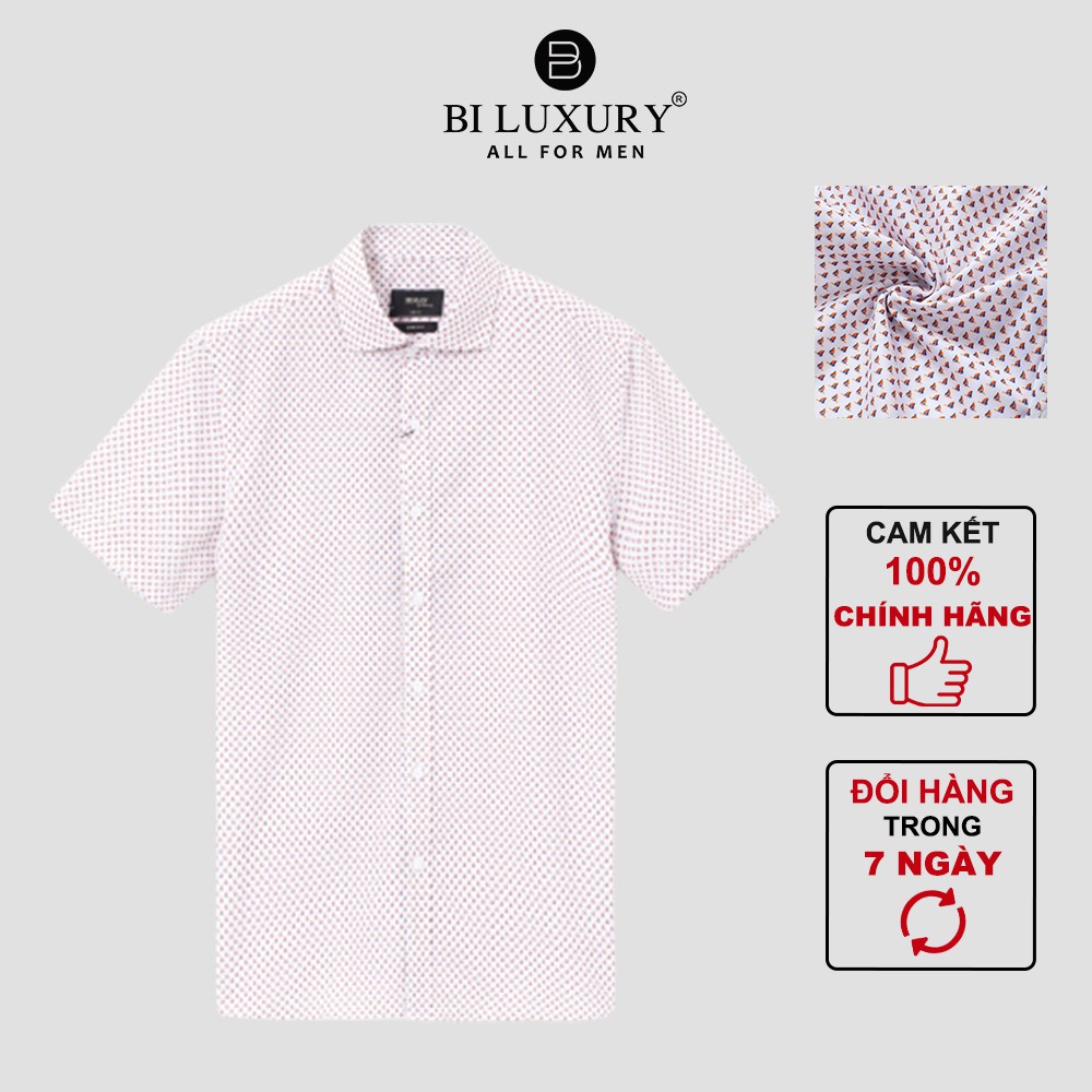 Áo sơ mi nam ngắn tay công sở cao cấp Biman by Biluxury vải cotton thoáng khí thấm mồ hôi 4SMCH008CAM | BigBuy360 - bigbuy360.vn