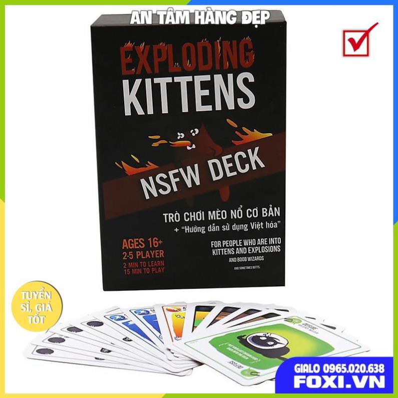 Combo Exploding Kitten-02 Bộ Mèo Nổ Màu Đỏ Và Đem Cơ Bản-Việt Hóa-Boardgame Cao cấp-Game Trí Tuệ