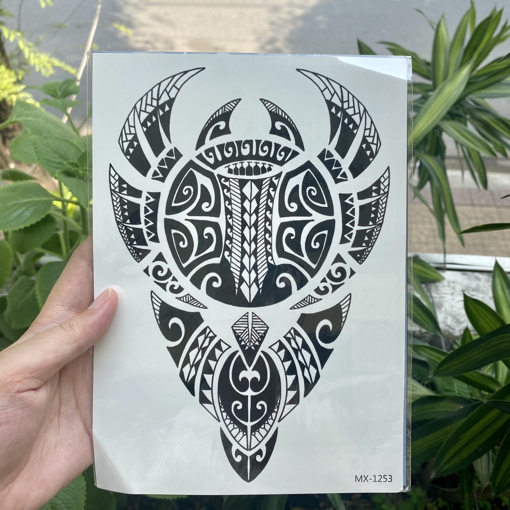 Hình xăm maori hoa văn kỳ bí hấp dẫn mx1253- tatoo đẹp dành cho nam nữ, kích thước 15x21cm (size bắp tay)