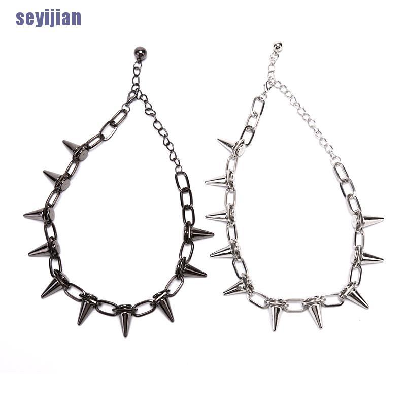 Vòng cổ choker đinh tán phong cách punk rock thời trang