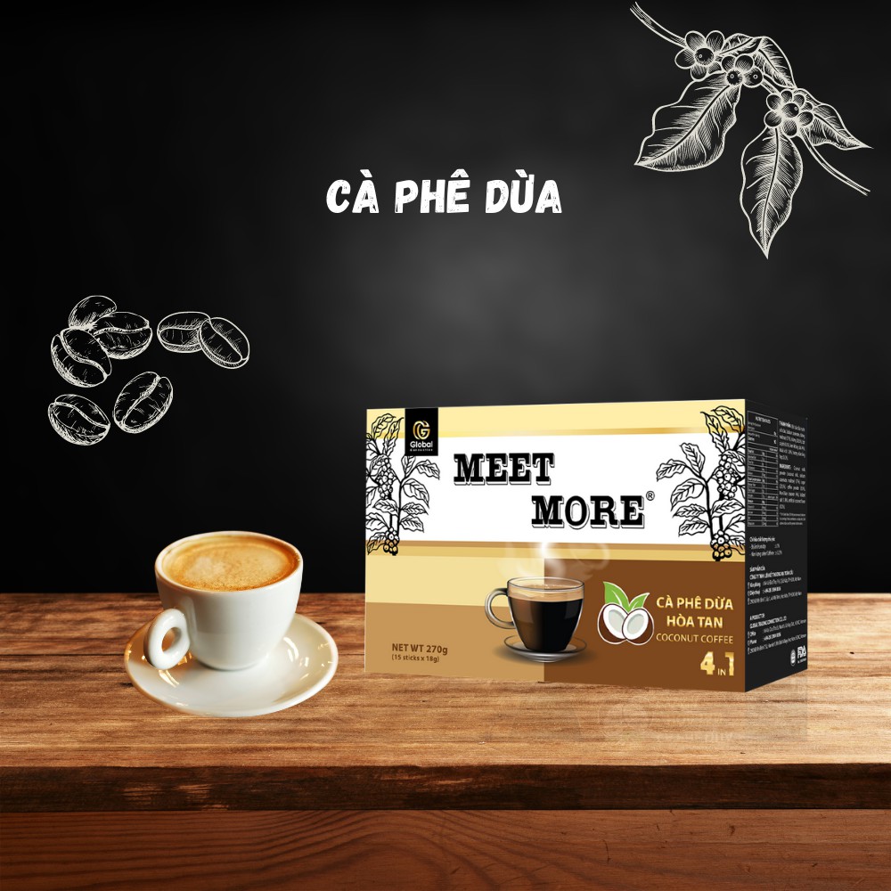 [Chính Hãng] Hộp Cà Phê Dừa Hòa Tan 4in1 Meet More (15 Gói) | BigBuy360 - bigbuy360.vn