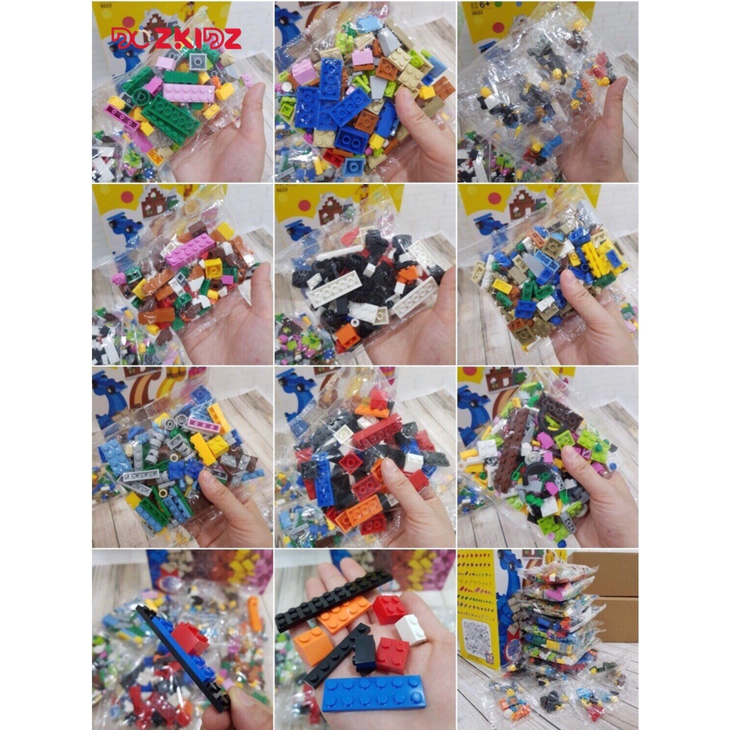 Đồ chơi lego, Bộ lắp ráp 1200 chi tiết, 1 hộp gồm 9 gói - DOZKIDZ