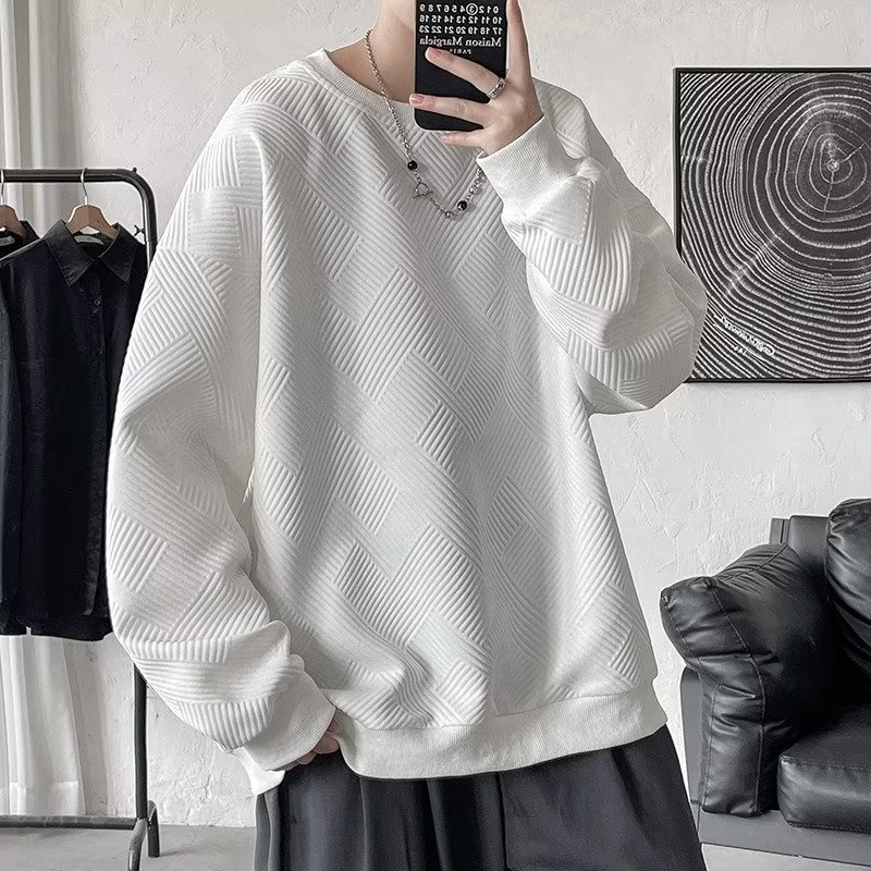 Áo Thun Nam Dài Tay Màu Trắng / Đen Đơn Giản Thời Trang Xuân Hè Size M-3XL