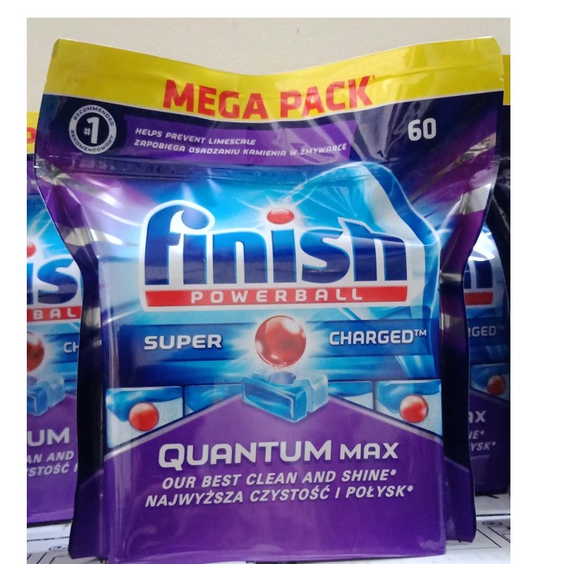 ( Hàng Đức ) Viên rửa chén Finish Quantum túi 70 viên tặng thêm 2 viên tổng hợp