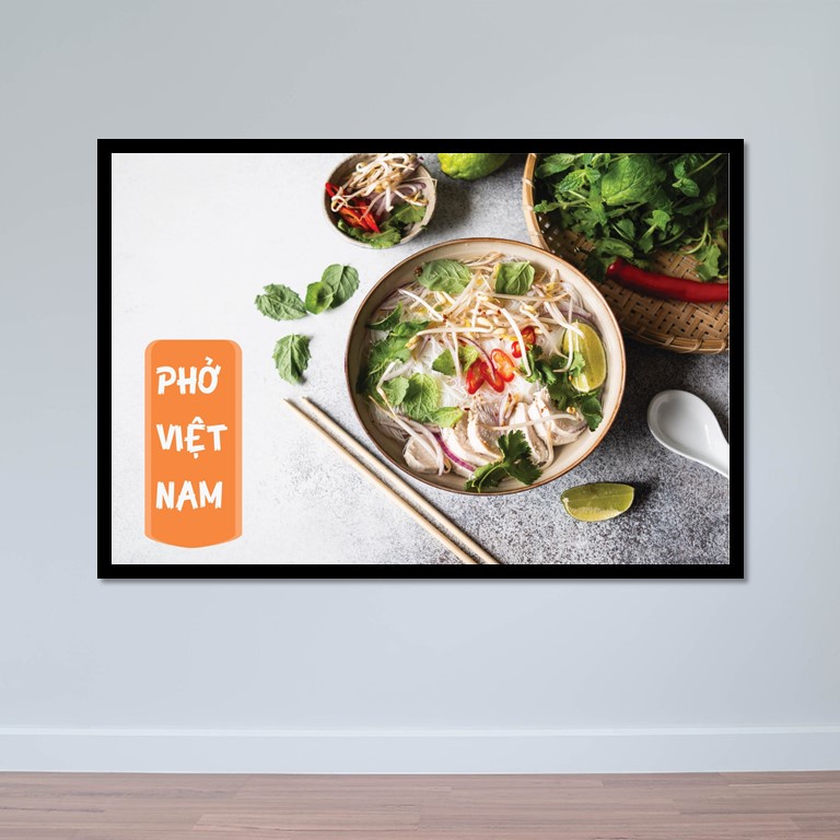 Tranh quán phở Việt Nam | Tranh treo tường hình ảnh món phở chất lượng W8018